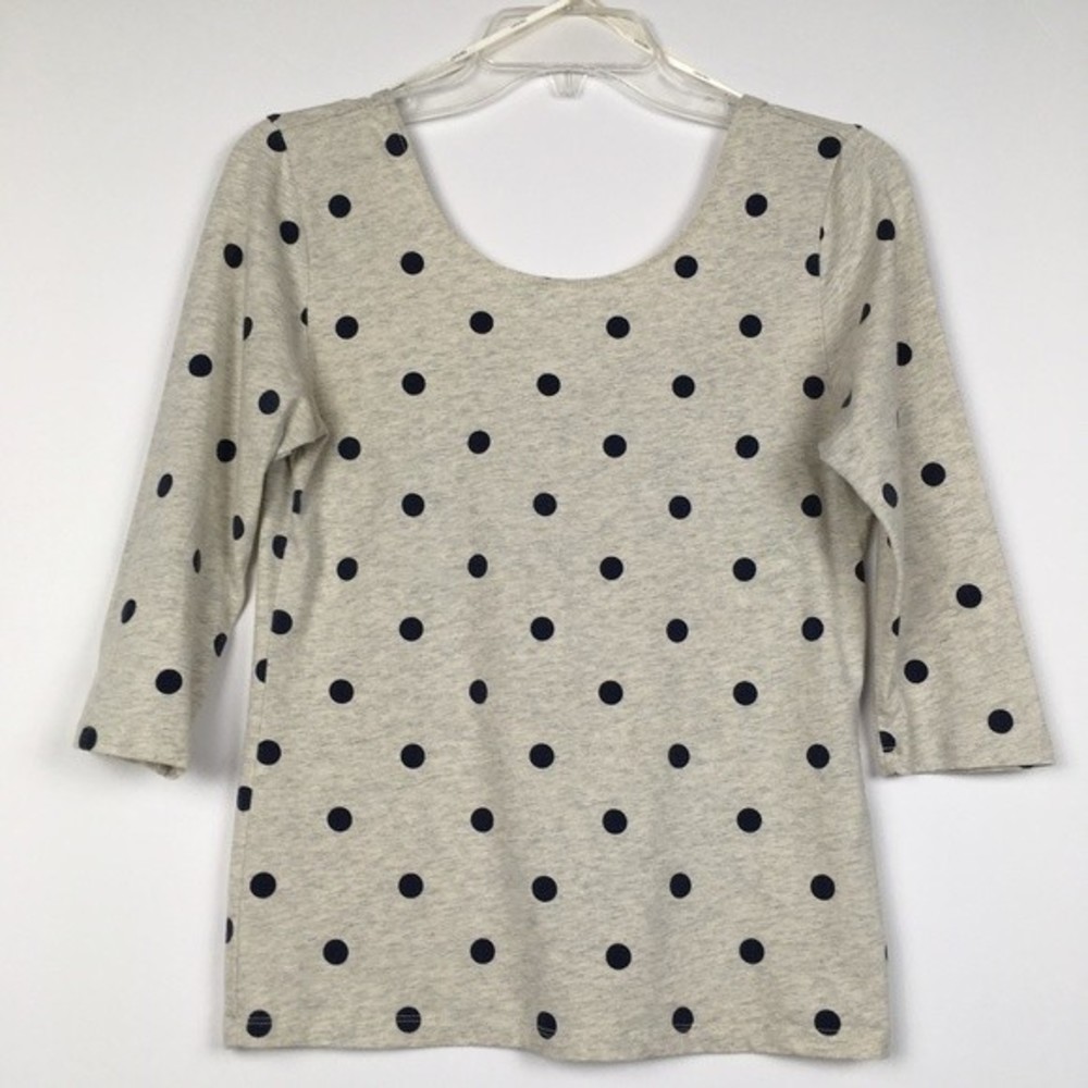 Forever 21 Navy Gray Polka Dot Top